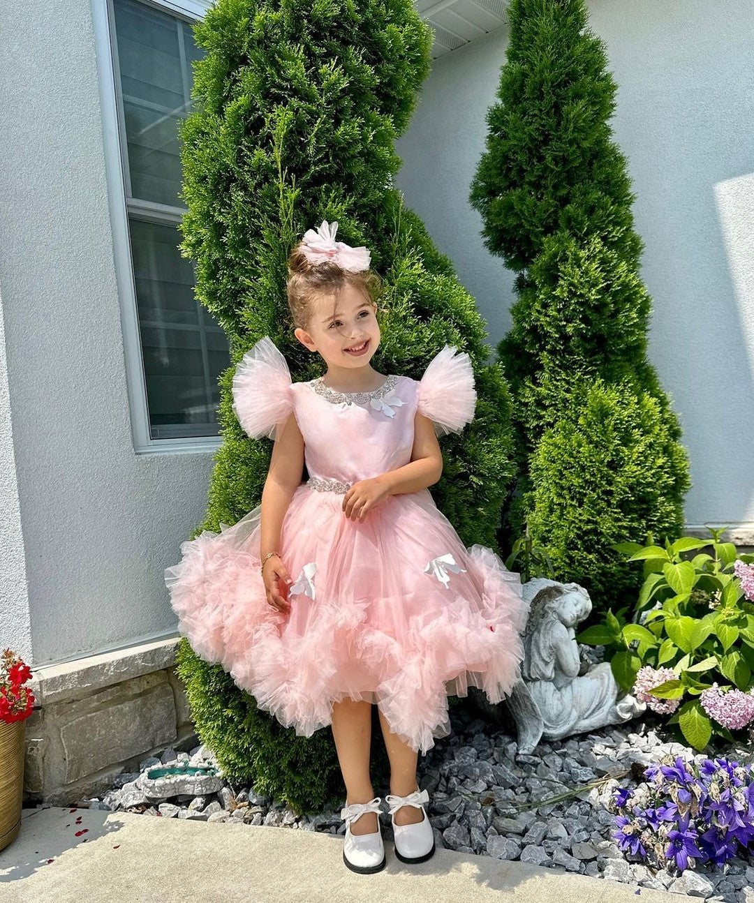 Ball Gown Princess Tulle Little Girl Party Dresses with Beading - Image 3