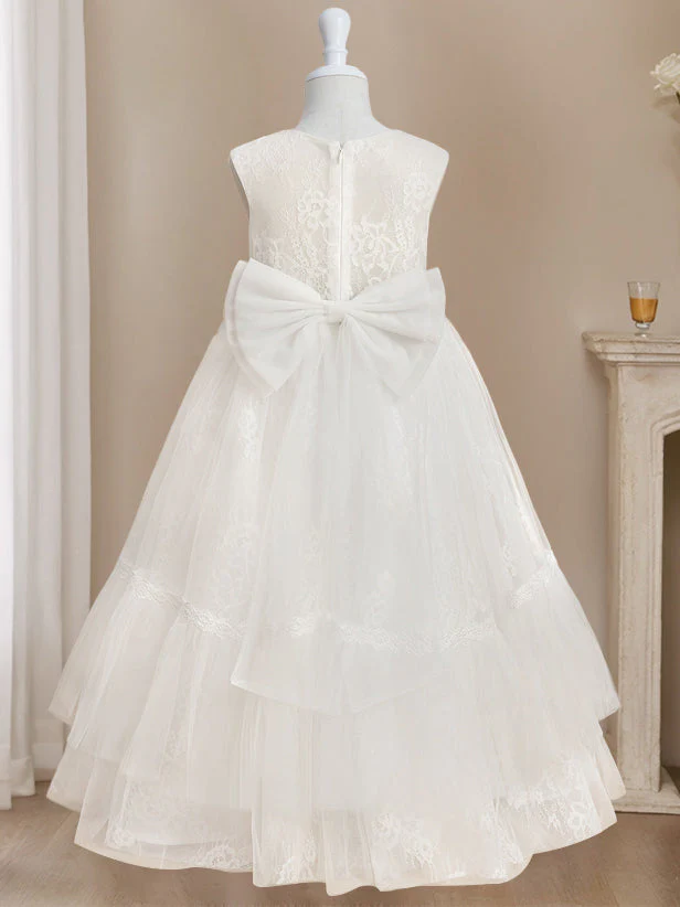 Ball-Gown Scoop Neck Sleeveless Floor-Length Flower Girl Dress - Image 2