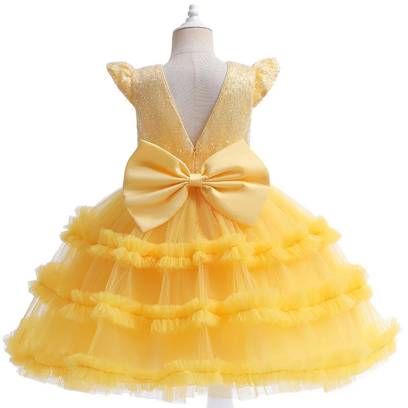 Ball-Gown Scoop Neck Sleeveless Knee-Length Flower Girl Dress with Bowknot - Image 2