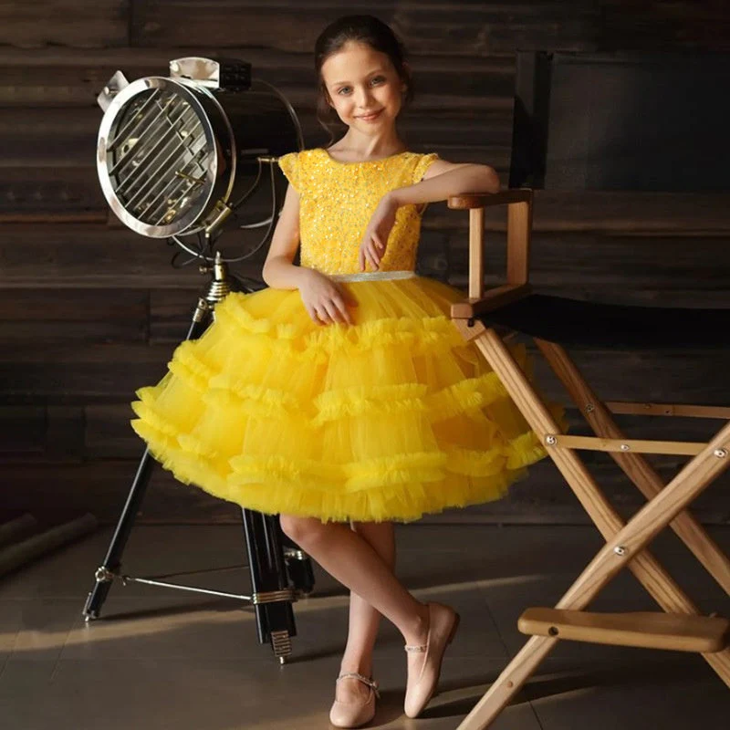 Ball-Gown Scoop Neck Sleeveless Knee-Length Flower Girl Dress with Bowknot - Image 3