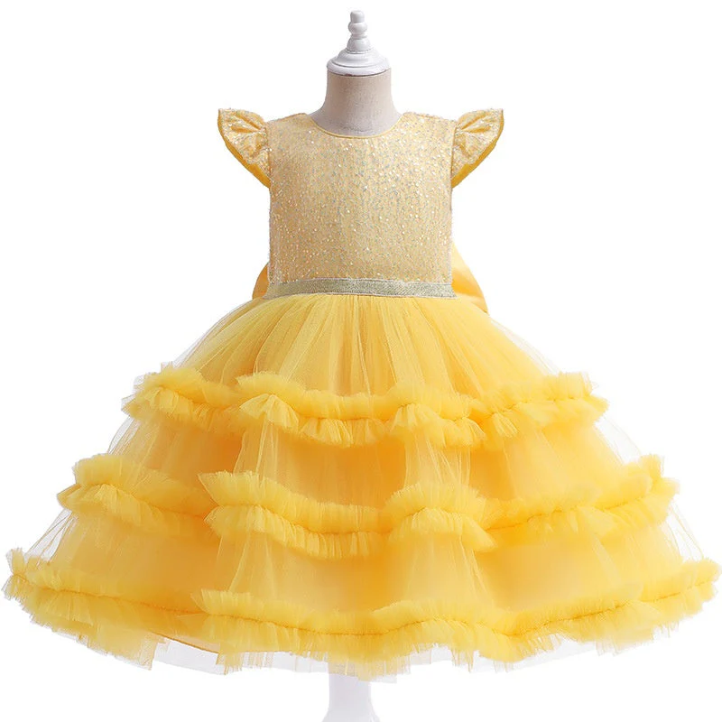 Ball-Gown Scoop Neck Sleeveless Knee-Length Flower Girl Dress with Bowknot - Image 4