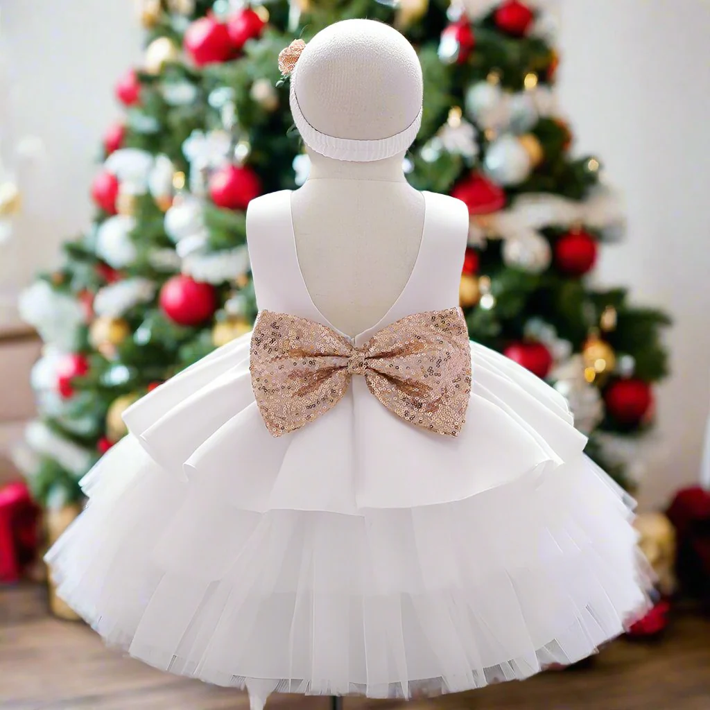 Ball-Gown Scoop Neck Sleeveless Knee-Length Flower Girl Dress with Bowknot - Image 11