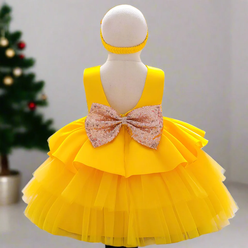 Ball-Gown Scoop Neck Sleeveless Knee-Length Flower Girl Dress with Bowknot - Image 12