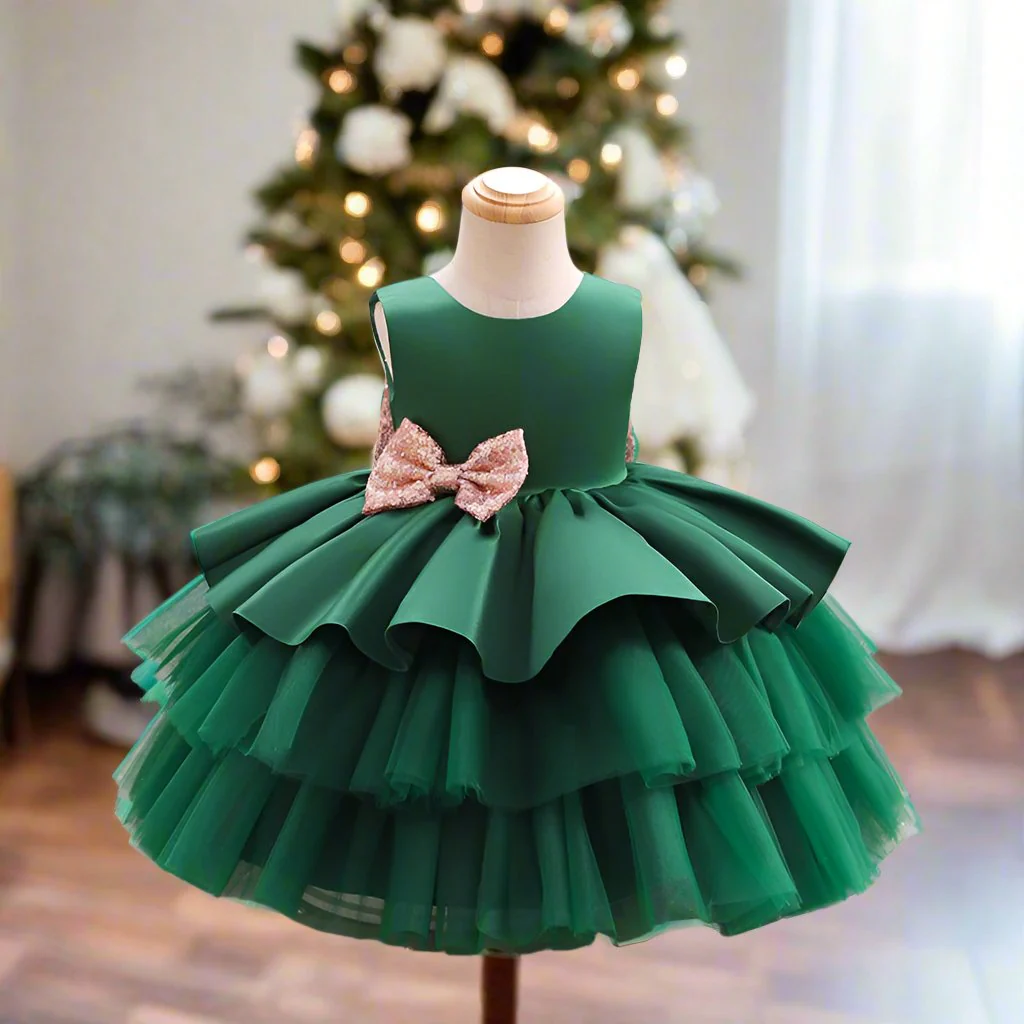 Ball-Gown Scoop Neck Sleeveless Knee-Length Flower Girl Dress with Bowknot - Image 2