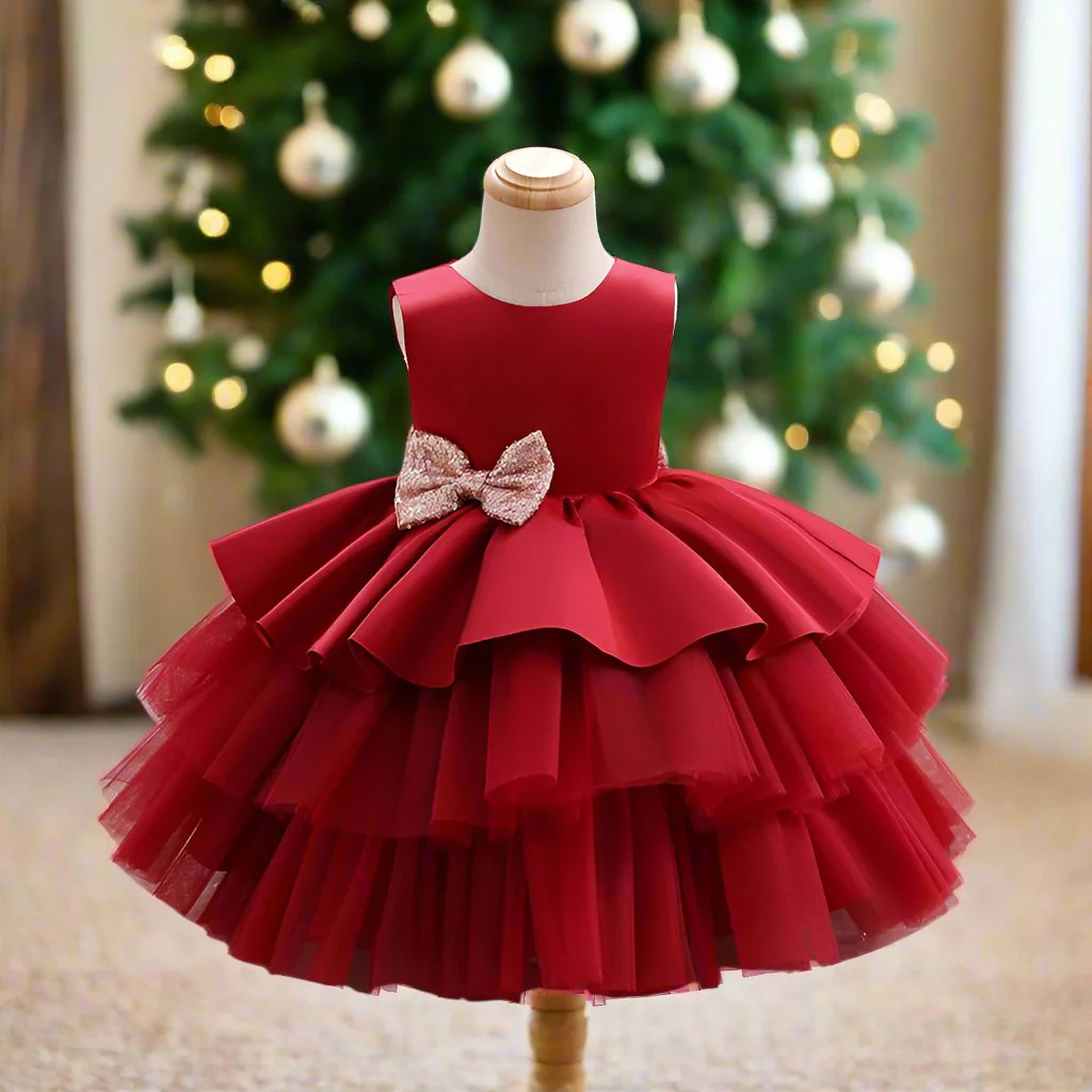 Ball-Gown Scoop Neck Sleeveless Knee-Length Flower Girl Dress with Bowknot - Image 5