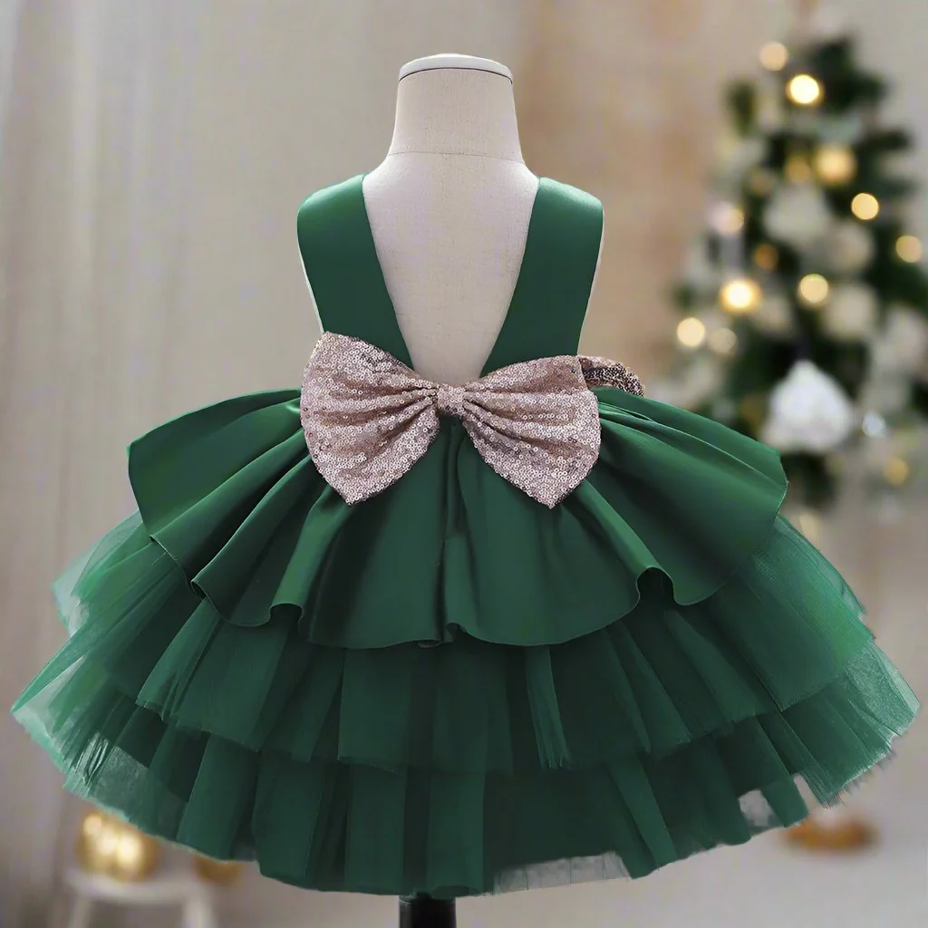 Ball-Gown Scoop Neck Sleeveless Knee-Length Flower Girl Dress with Bowknot - Image 6