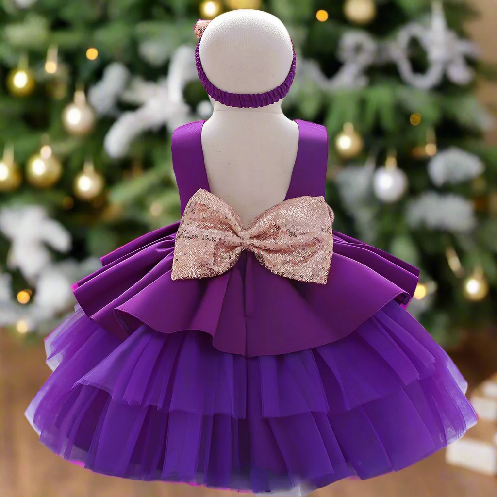 Ball-Gown Scoop Neck Sleeveless Knee-Length Flower Girl Dress with Bowknot - Image 8