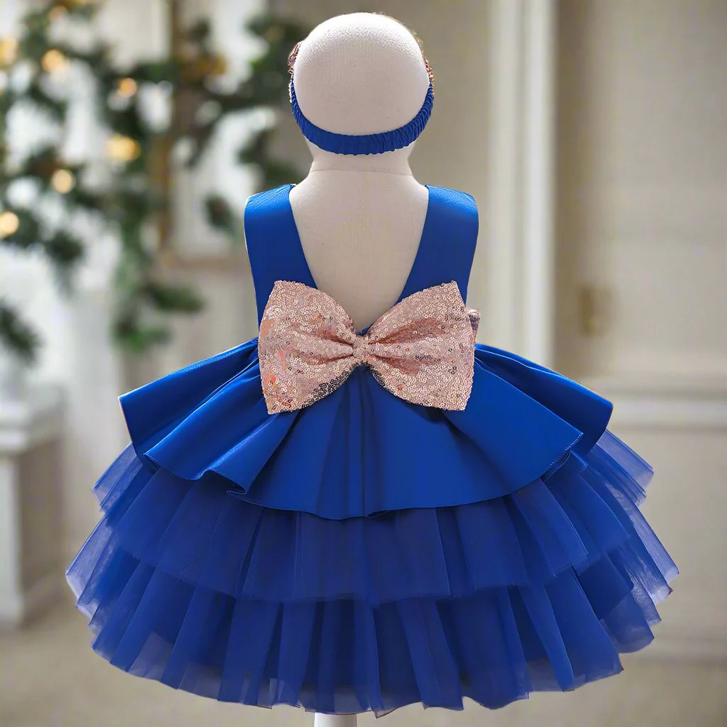 Ball-Gown Scoop Neck Sleeveless Knee-Length Flower Girl Dress with Bowknot - Image 9