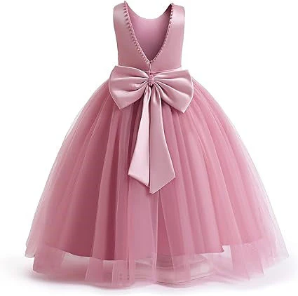 Ball Gown Sleeveless Jewel Neck Flower Girl Dresses with Bowknot - Image 2