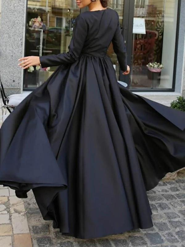 Ball Gown Sweep/Brush Train Long Sleeve Evening Dresses with Slit - Image 2