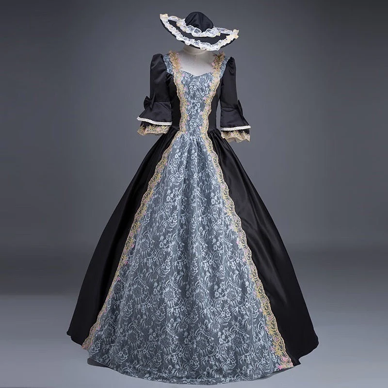 Ball Gown Sweetheart Neck Half Sleeves Floor-Length Rococo Victorian Party Cosplay Costume Masquerade Prom Quinceanera Dress - Image 3