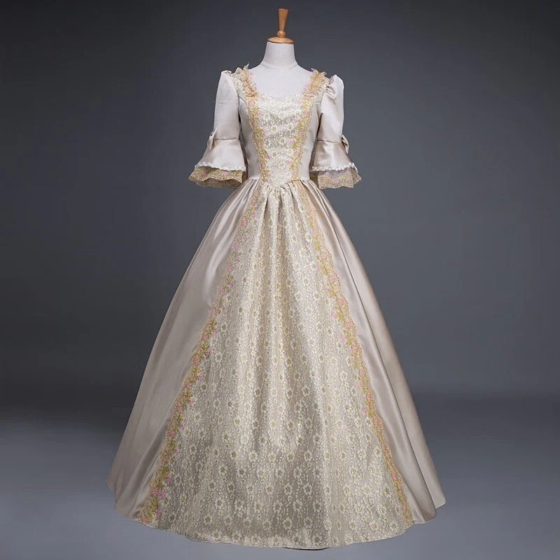 Ball Gown Sweetheart Neck Half Sleeves Floor-Length Rococo Victorian Party Cosplay Costume Masquerade Prom Quinceanera Dress - Image 4