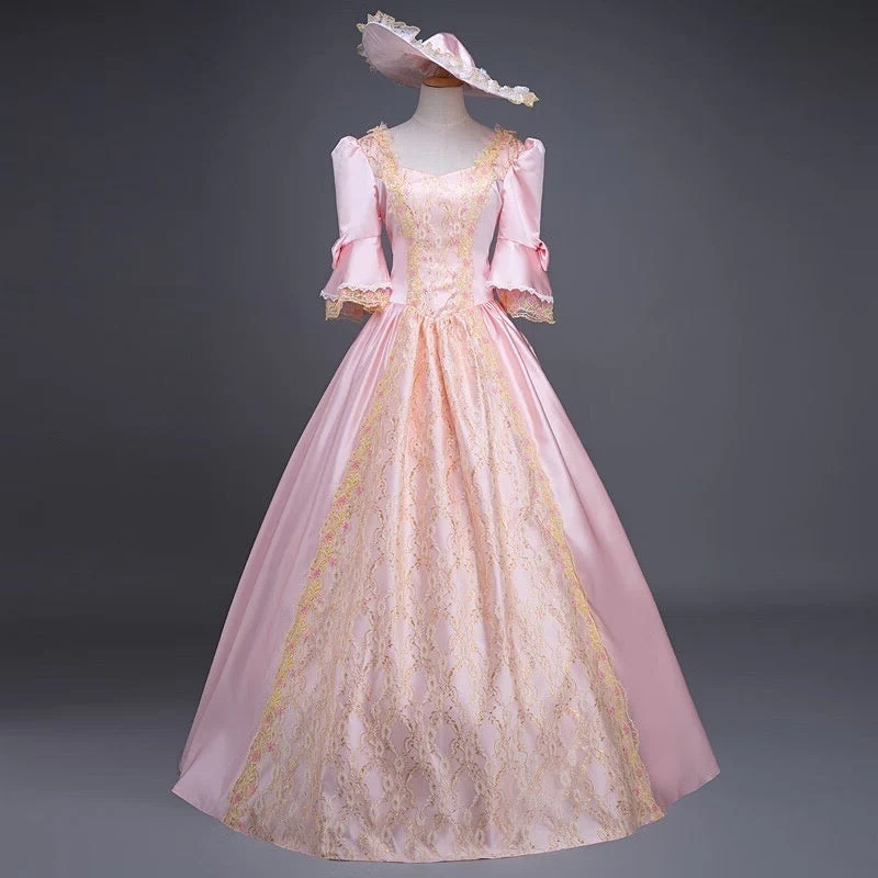 Ball Gown Sweetheart Neck Half Sleeves Floor-Length Rococo Victorian Party Cosplay Costume Masquerade Prom Quinceanera Dress - Image 6