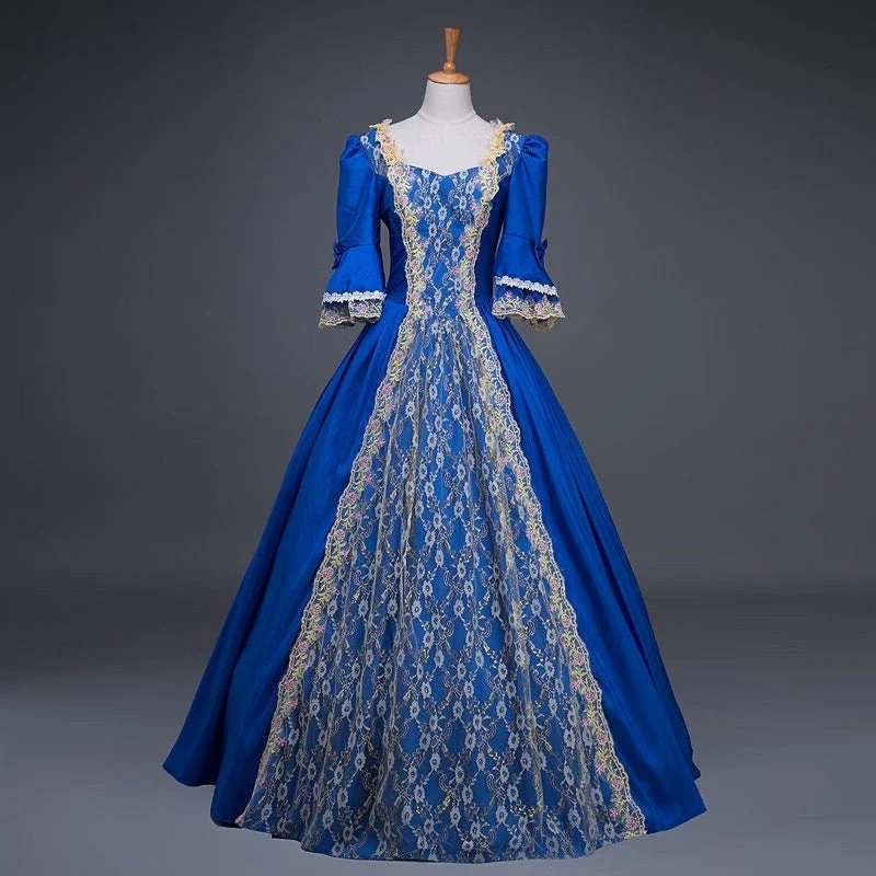 Ball Gown Sweetheart Neck Half Sleeves Floor-Length Rococo Victorian Party Cosplay Costume Masquerade Prom Quinceanera Dress - Image 7