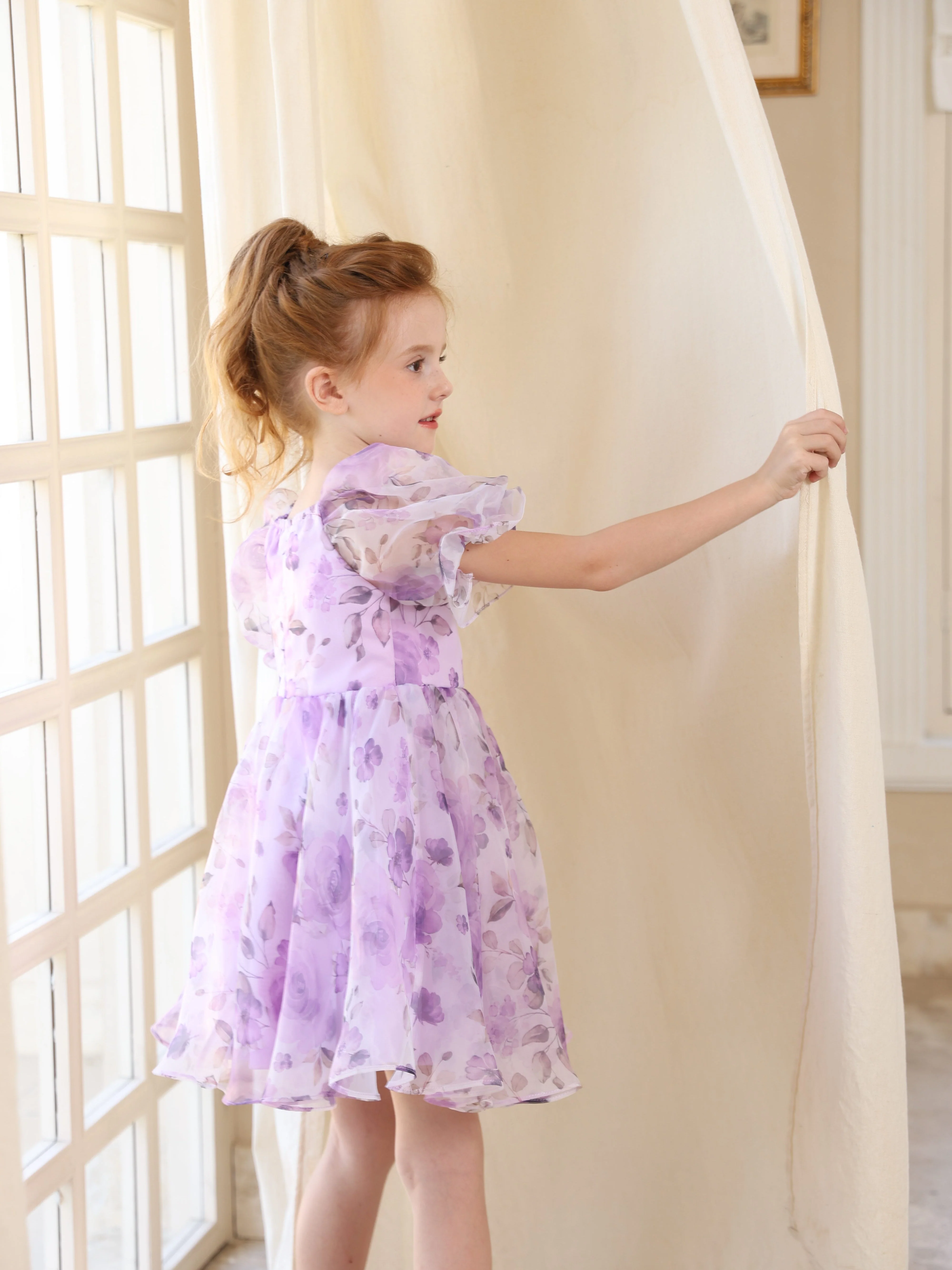 Ball-Gown Tulle Scoop Short Sleeves Short/Mini Flower Girl Dresses - Image 3