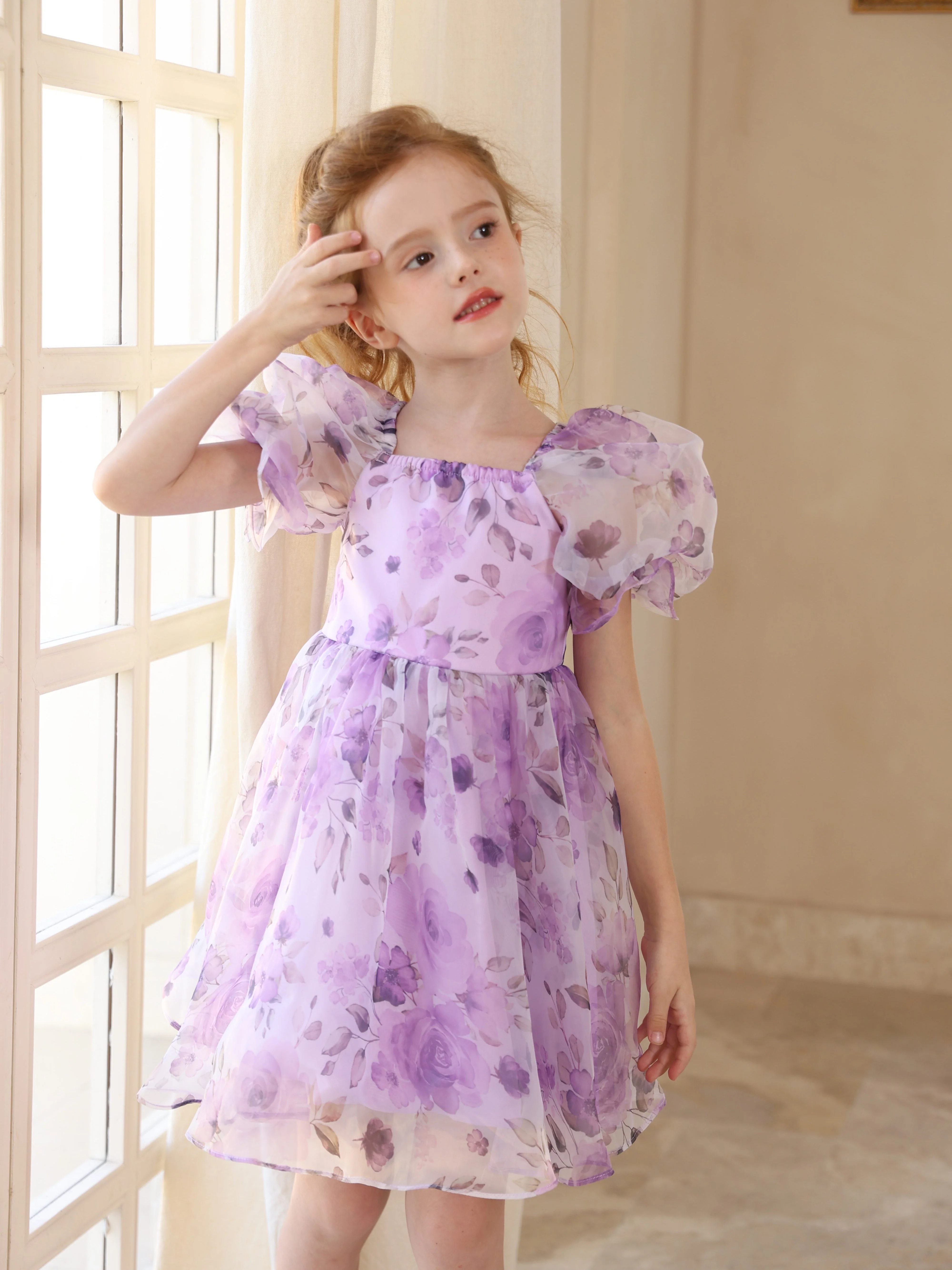 Ball-Gown Tulle Scoop Short Sleeves Short/Mini Flower Girl Dresses - Image 4