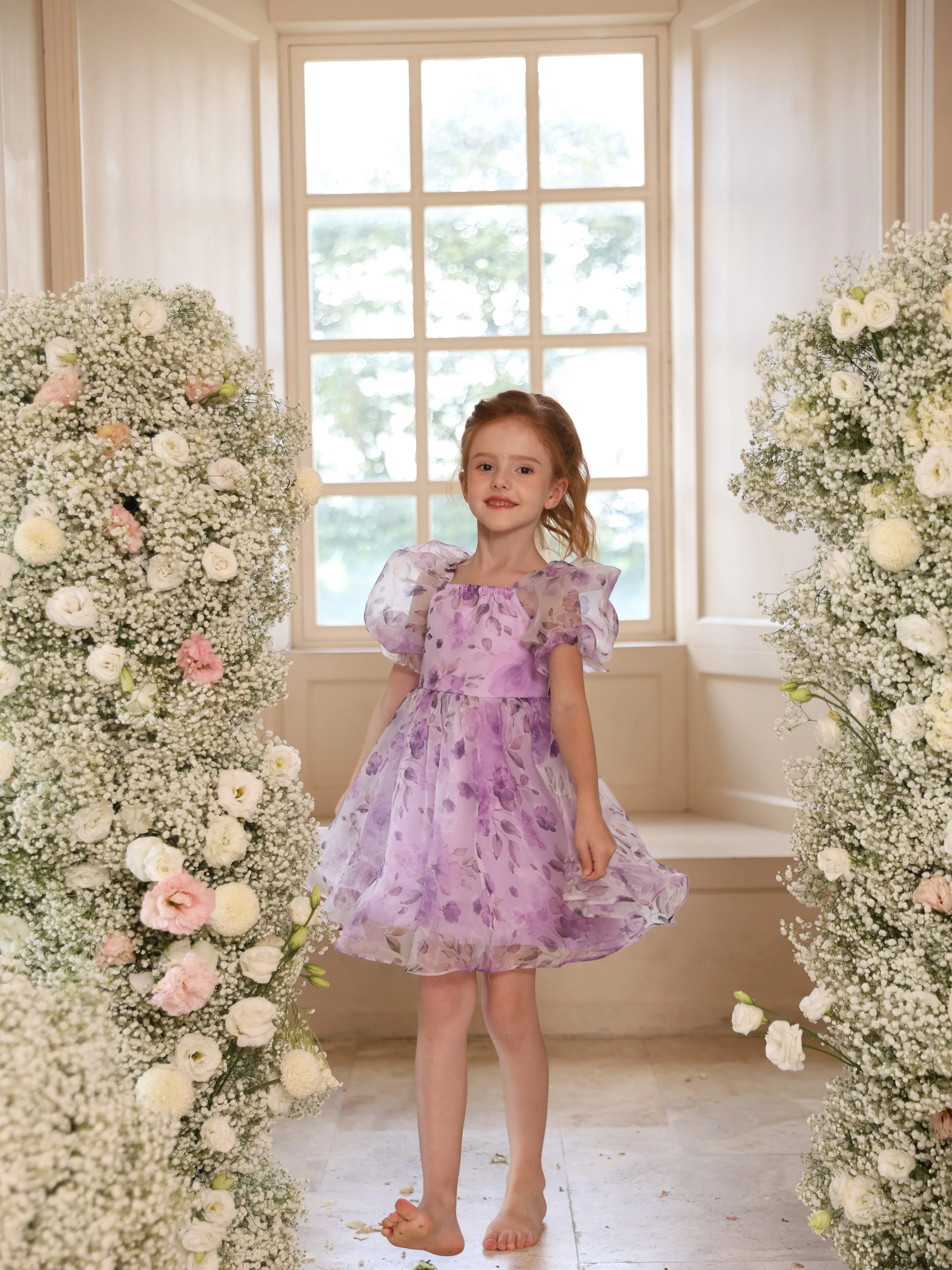 Ball-Gown Tulle Scoop Short Sleeves Short/Mini Flower Girl Dresses - Image 5