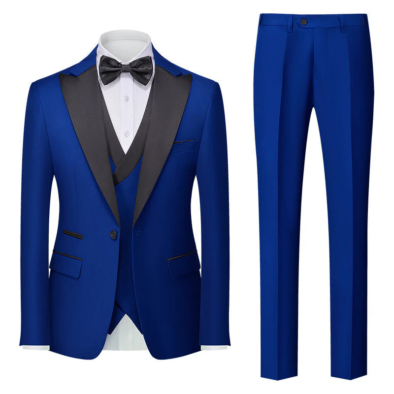 Burgundy Green Pink Red Blue White Men's Tailored Fit Single Breasted One-button 3 Pieces Solid Coloured Wedding Suits - Image 6
