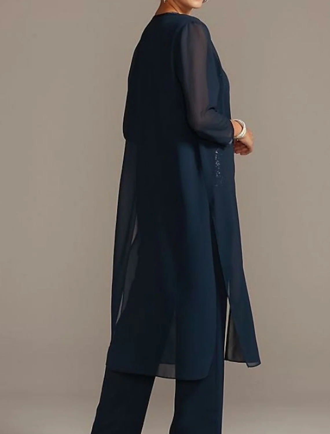 Chiffon 3/4 Sleeve Mother of Bride Wedding Guest Simple Pure Colour Wraps - Image 2
