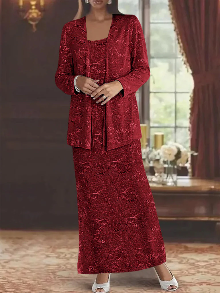 Chiffon Mother of the Bride Dresses with Sequins & Jacket - Image 35