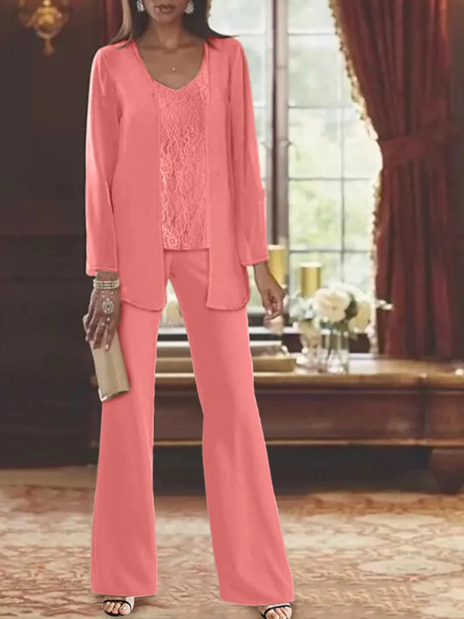 Chiffon Mother of the Bride Pantsuits with Jacket - Image 26