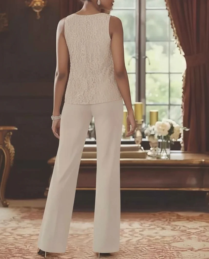 Chiffon Mother of the Bride Pantsuits with Jacket - Image 3