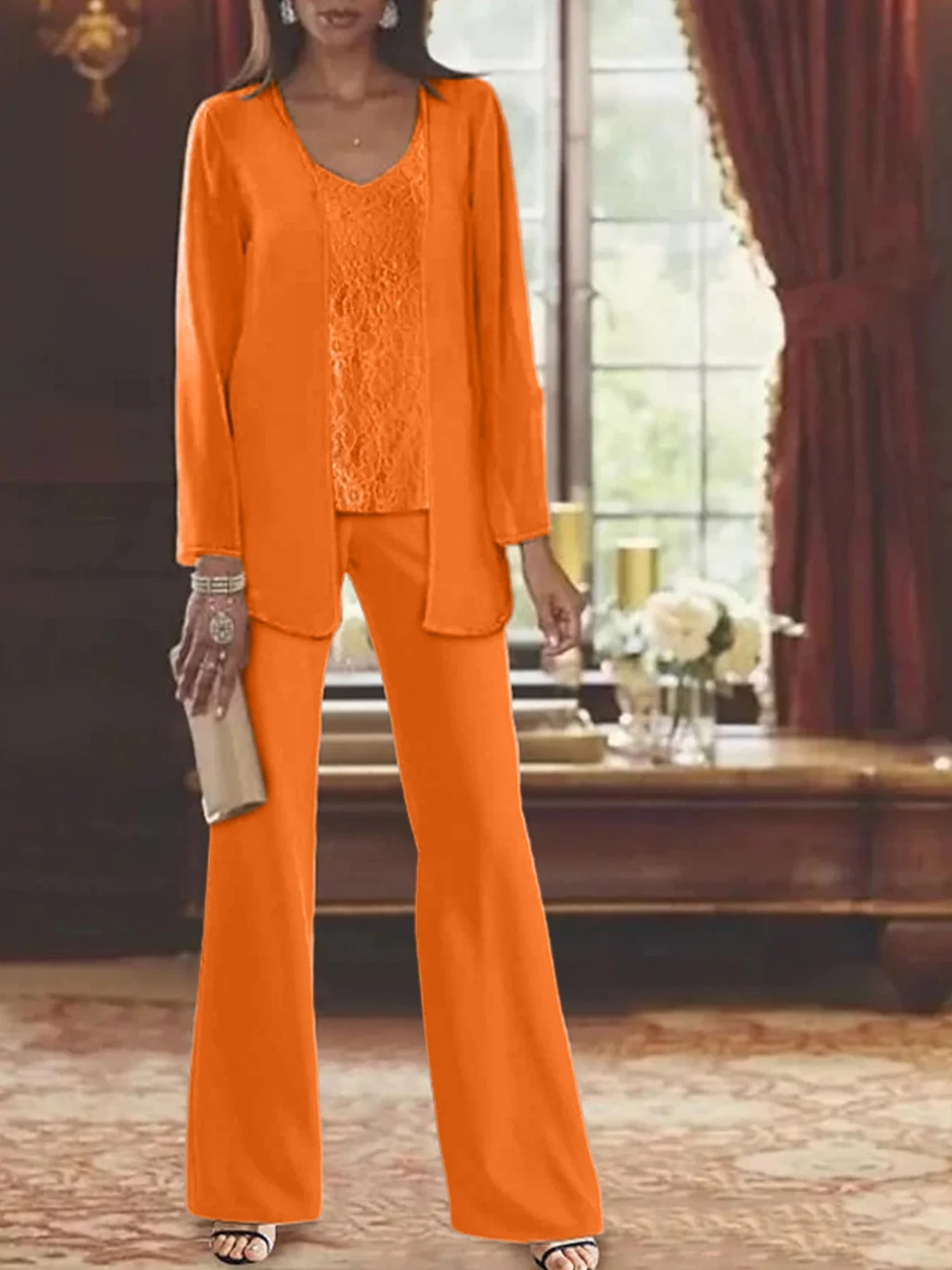 Chiffon Mother of the Bride Pantsuits with Jacket - Image 53