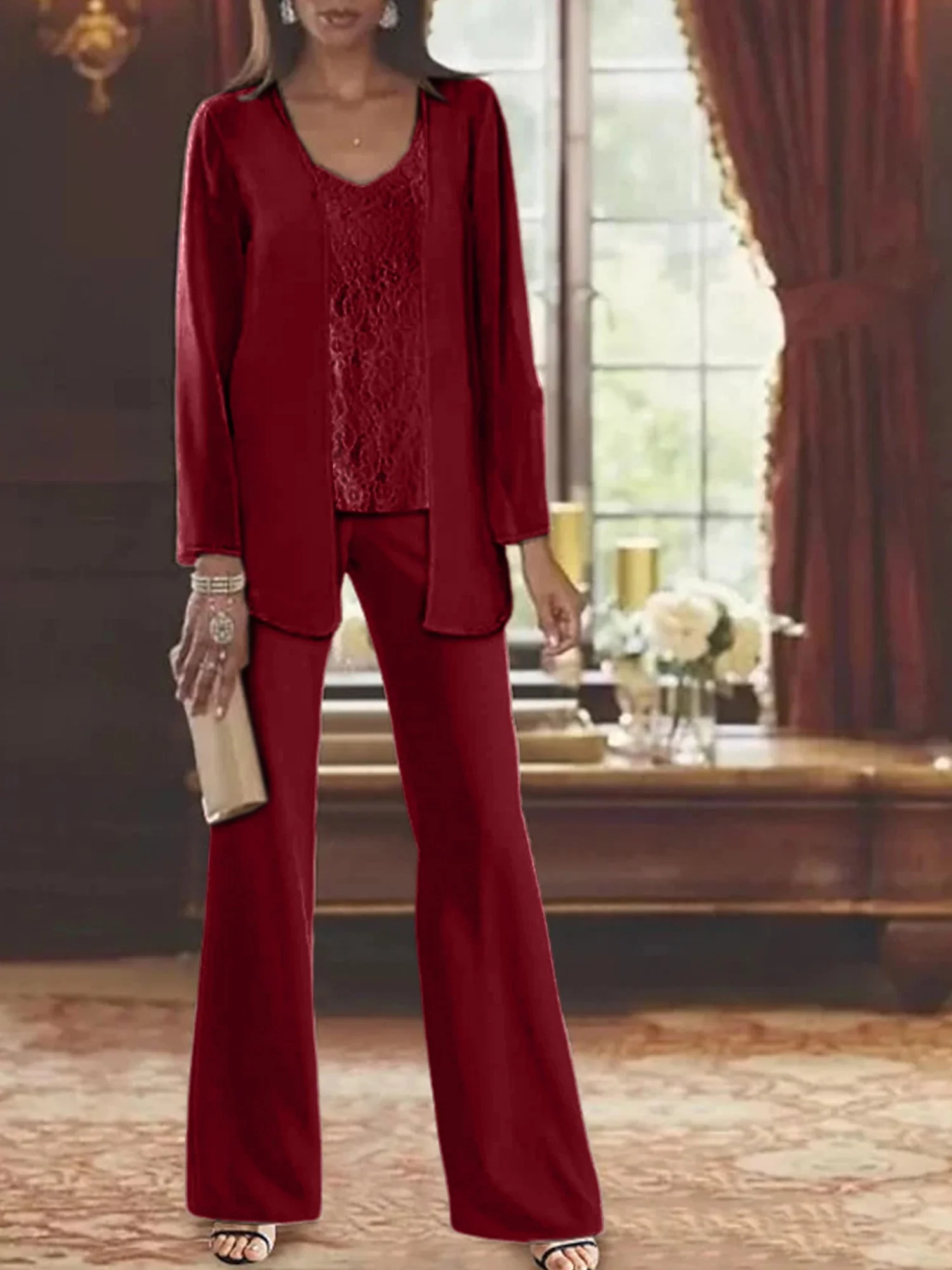 Chiffon Mother of the Bride Pantsuits with Jacket - Image 71