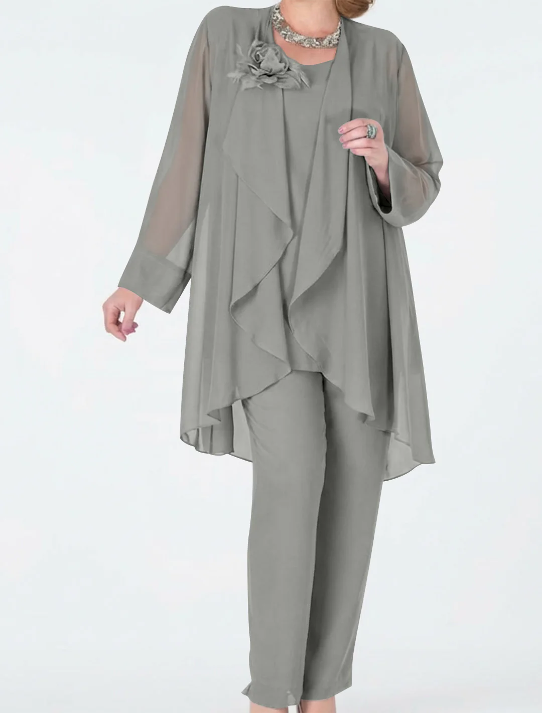 Chiffon Mother of the Bride Pantsuits with Jacket - Image 18