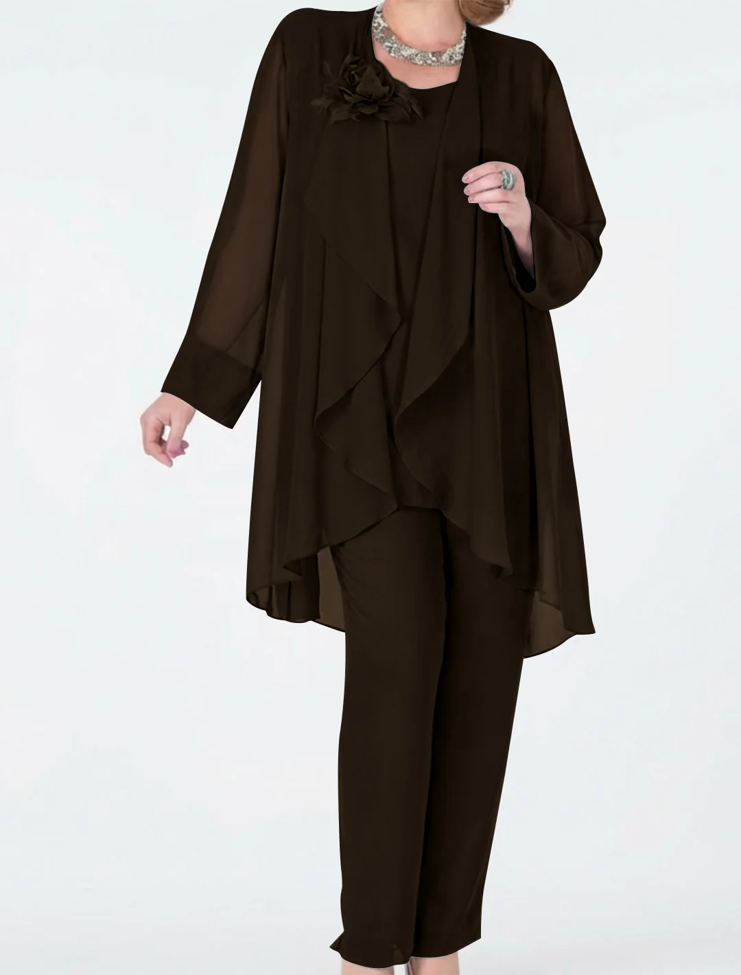 Chiffon Mother of the Bride Pantsuits with Jacket - Image 19
