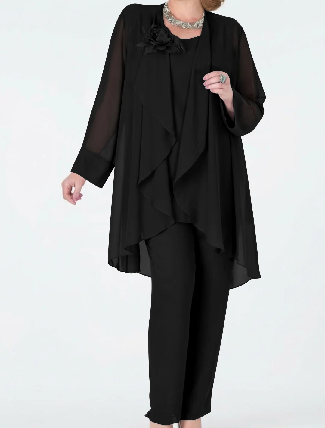 Chiffon Mother of the Bride Pantsuits with Jacket - Image 20