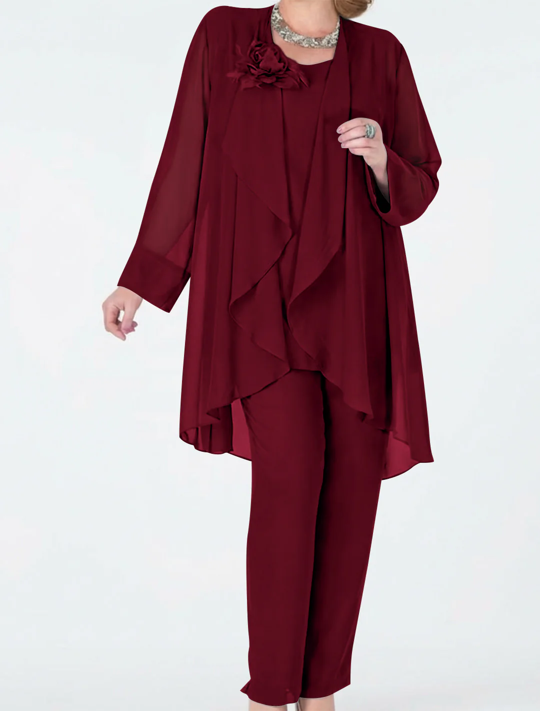 Chiffon Mother of the Bride Pantsuits with Jacket - Image 22
