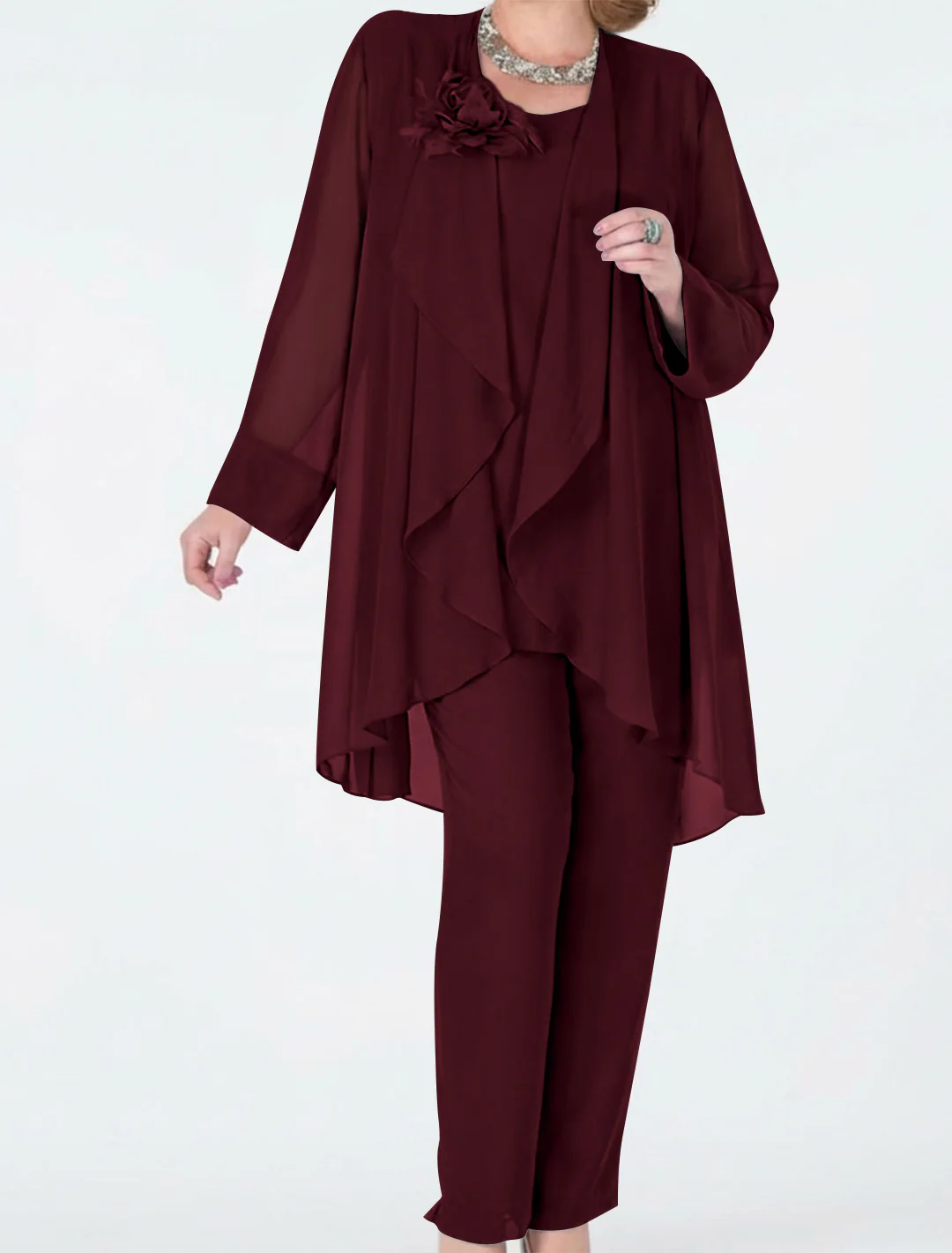 Chiffon Mother of the Bride Pantsuits with Jacket - Image 23