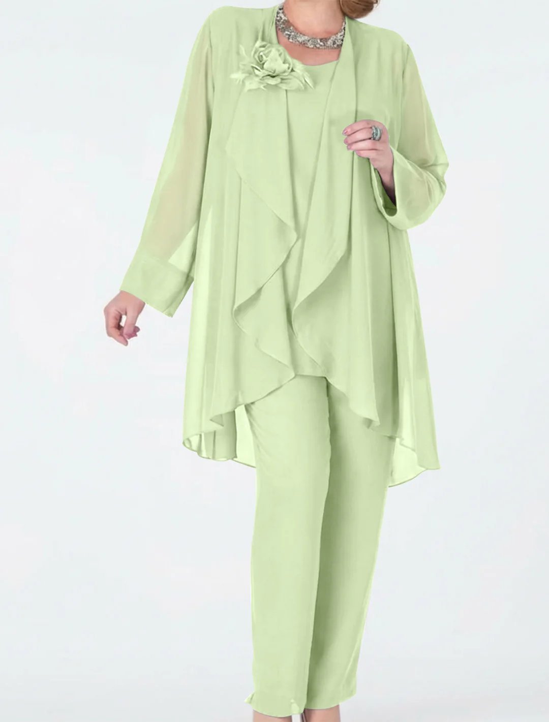 Chiffon Mother of the Bride Pantsuits with Jacket - Image 24