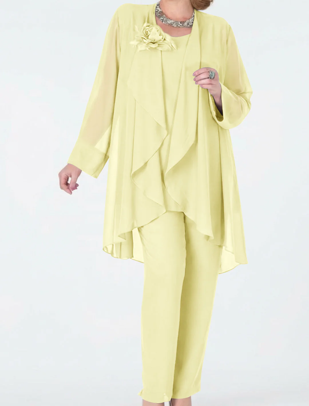 Chiffon Mother of the Bride Pantsuits with Jacket - Image 26