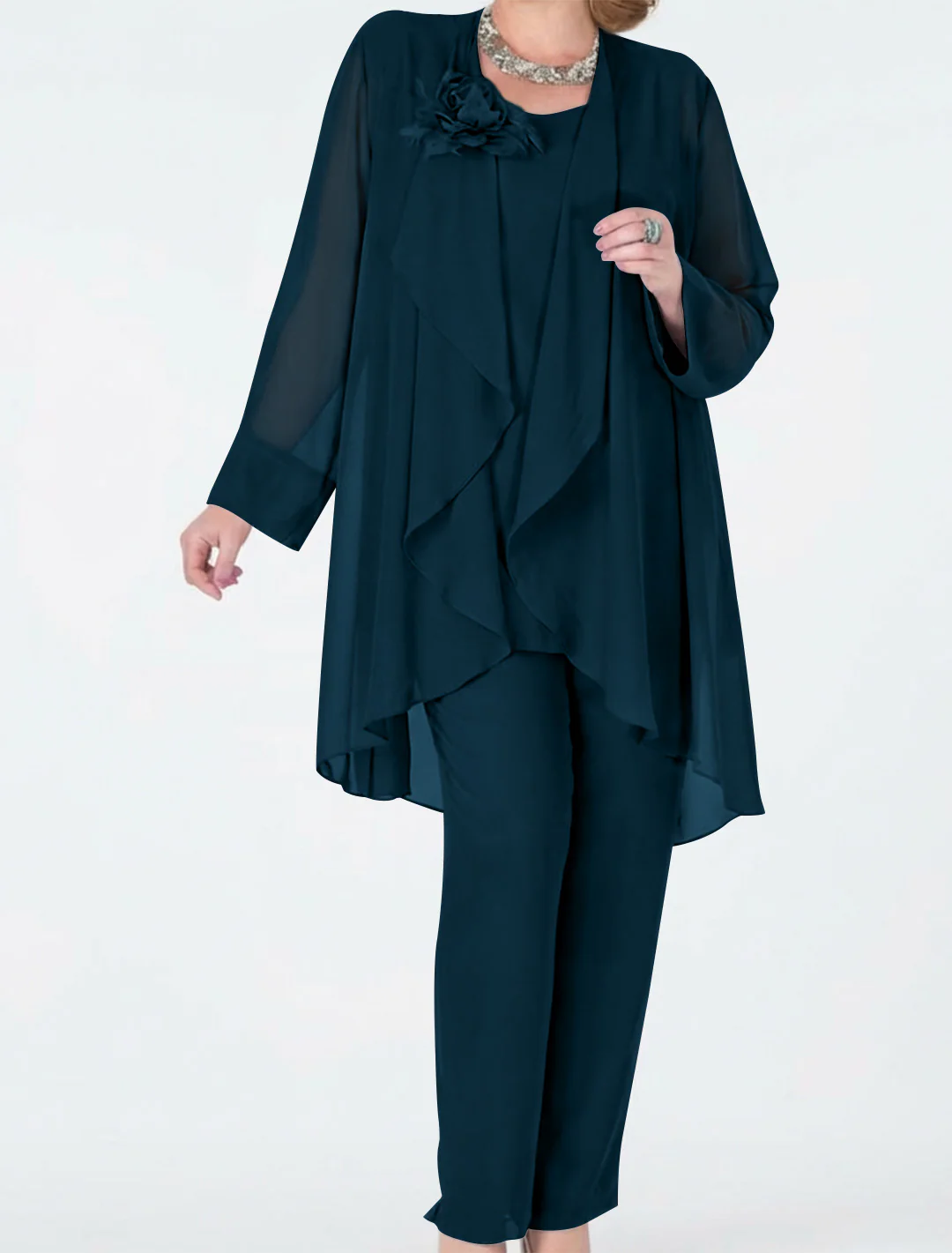 Chiffon Mother of the Bride Pantsuits with Jacket - Image 32