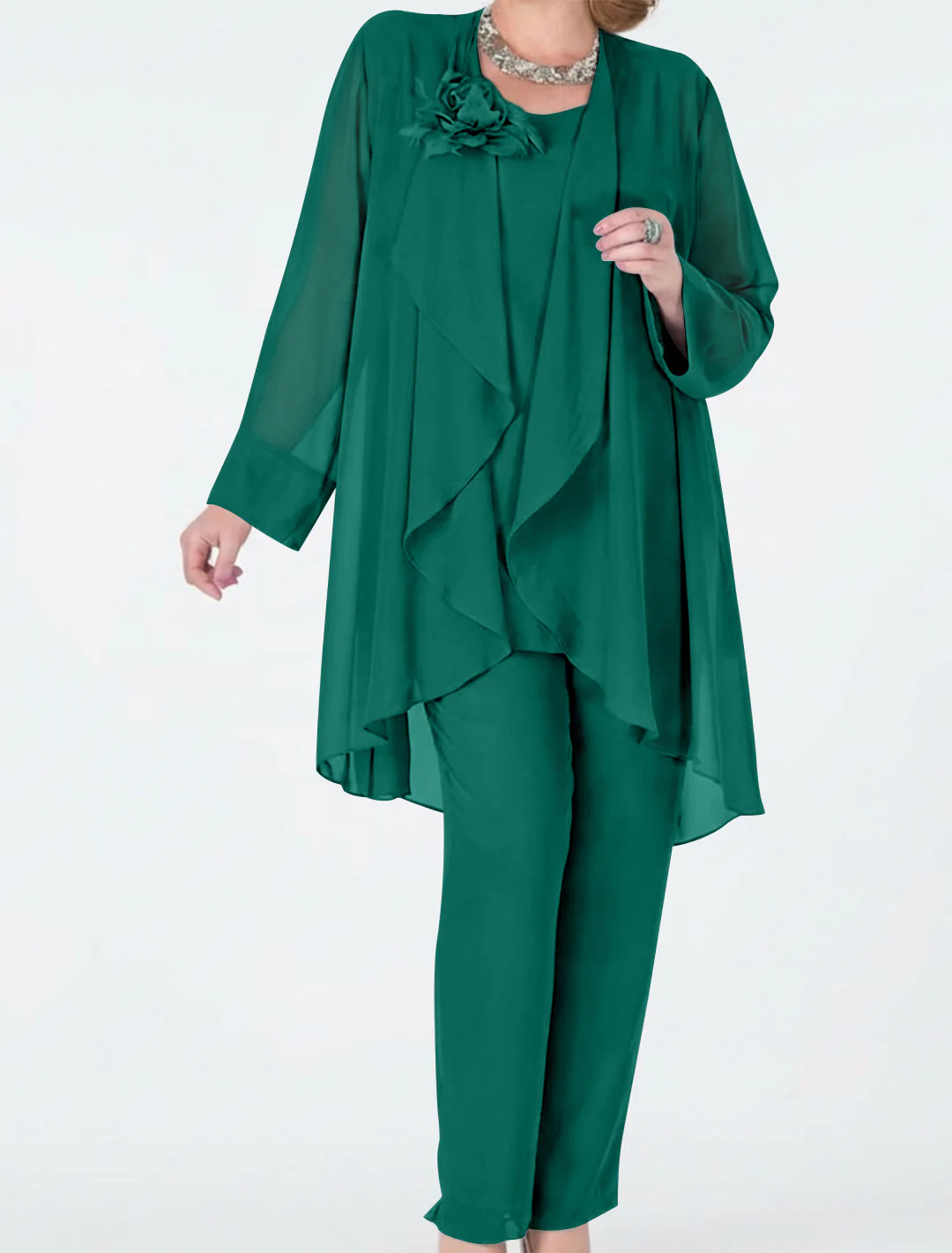 Chiffon Mother of the Bride Pantsuits with Jacket - Image 33