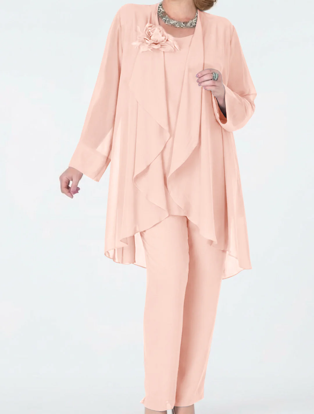 Chiffon Mother of the Bride Pantsuits with Jacket - Image 41