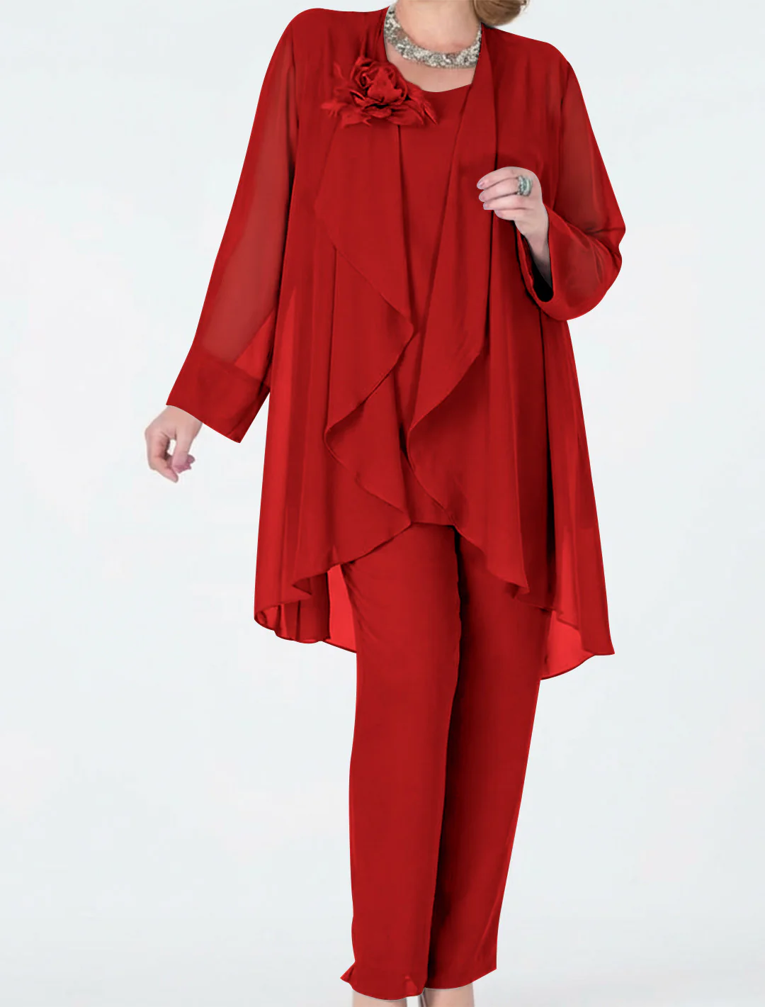 Chiffon Mother of the Bride Pantsuits with Jacket - Image 44
