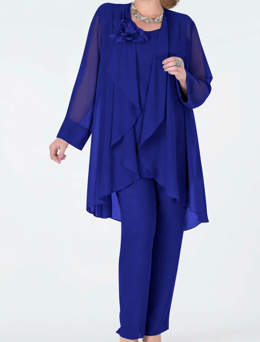 Chiffon Mother of the Bride Pantsuits with Jacket - Image 45