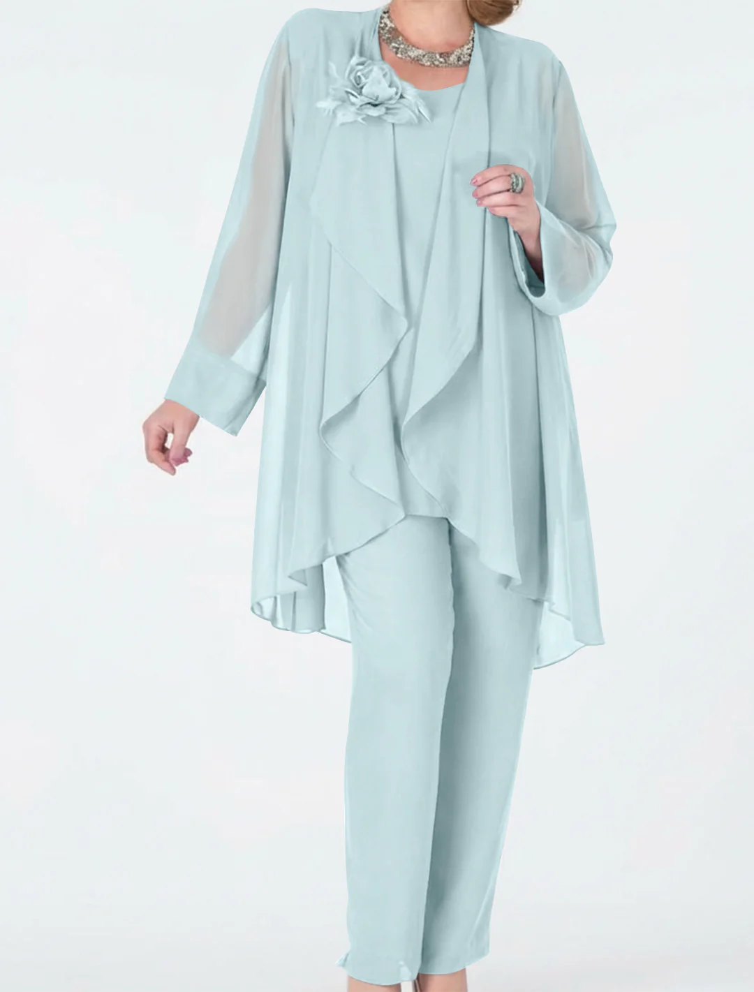 Chiffon Mother of the Bride Pantsuits with Jacket - Image 5