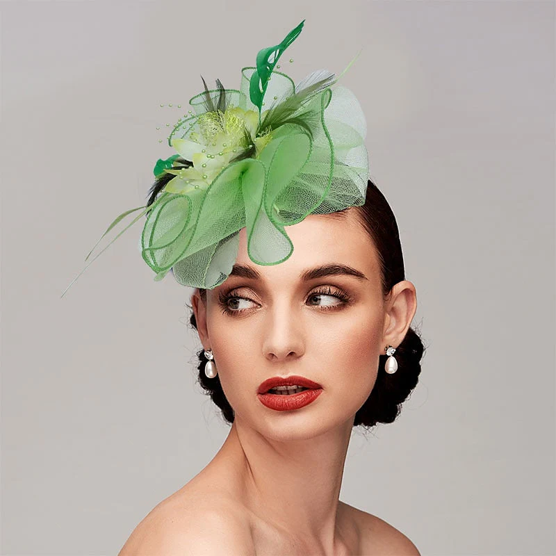Classical Net Kentucky Derby Hat Wedding Tea Party Fascinators/Headbands - Image 11