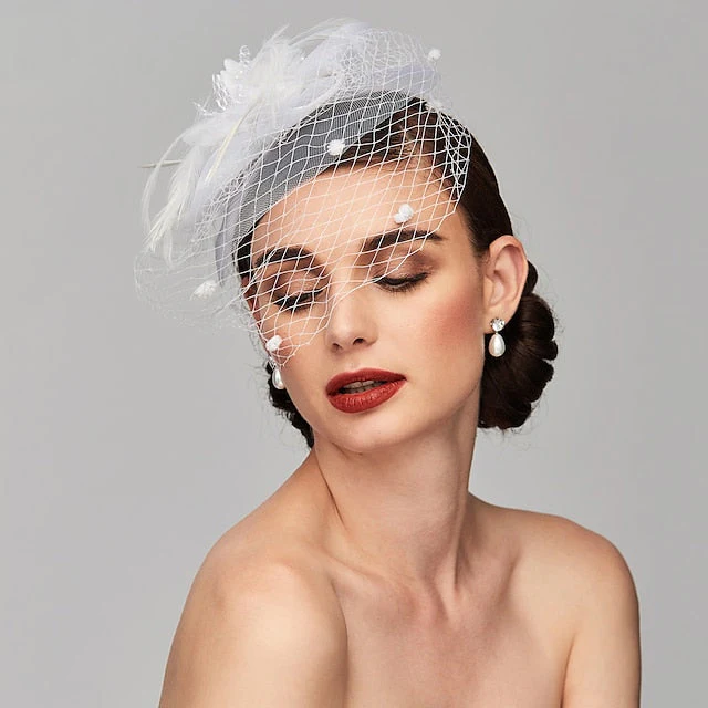 Elegant Fascinators Hats with Clip Headband Feather Floral Flower Headwear - Image 4