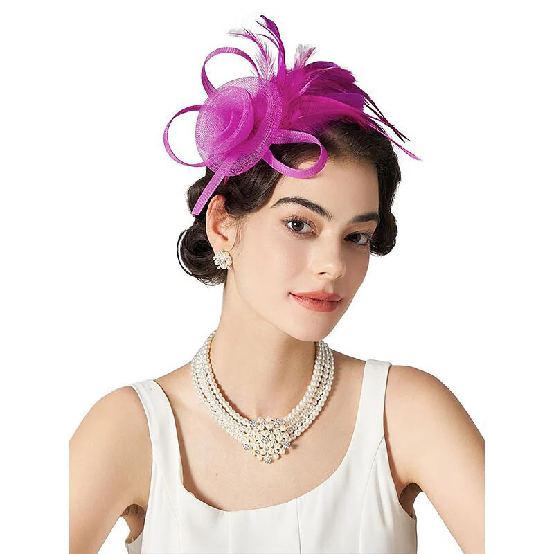 Elegant Retro Tulle Wedding Party Ladies Day Feather Cute Headpiece/Fascinator - Image 6