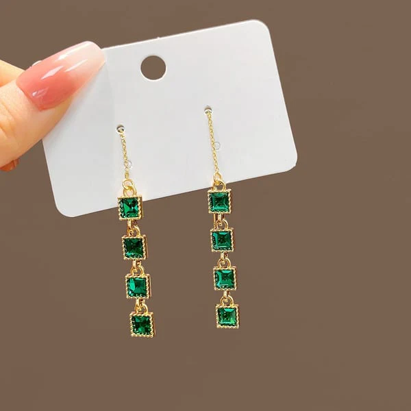 Elegant Rhinestone Dangle Earrings - Image 2