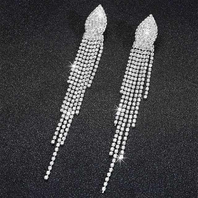 Elegant Stylish Drop Earrings Fine Jewelry Tassel Fringe - Image 2