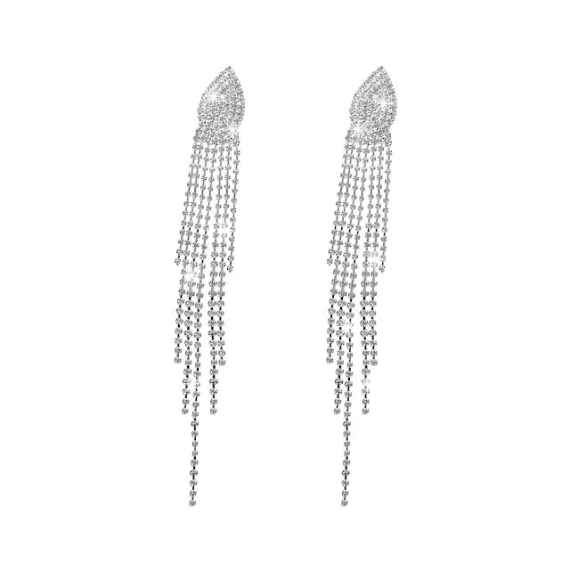 Elegant Stylish Drop Earrings Fine Jewelry Tassel Fringe - Image 4