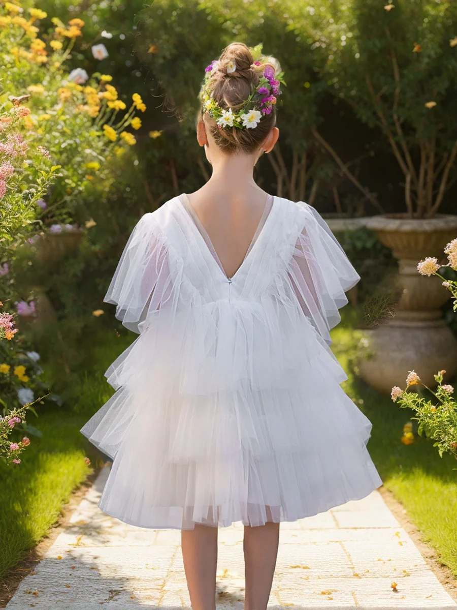 Enchanted Garden Fairy Elegant Tulle Toddler Flower Girl Dress - Image 2