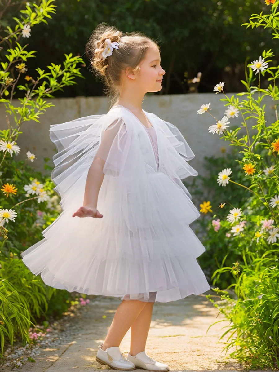 Enchanted Garden Fairy Elegant Tulle Toddler Flower Girl Dress - Image 4
