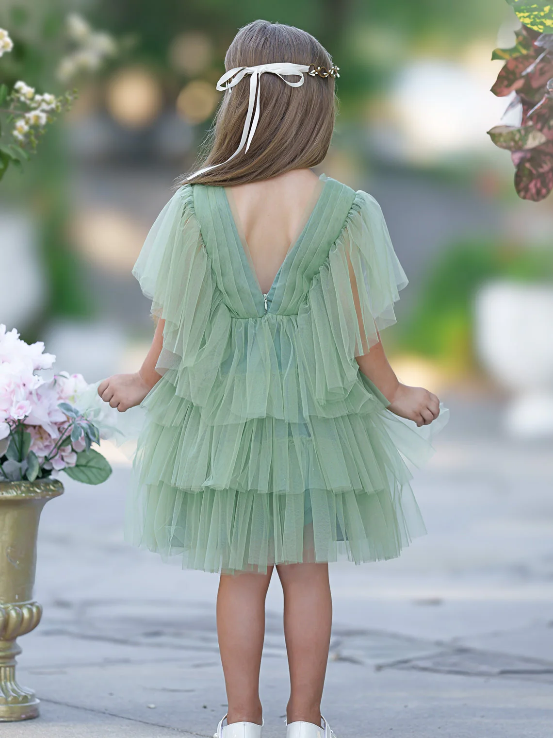 Enchanted Garden Fairy Elegant Tulle Toddler Flower Girl Dress - Image 7